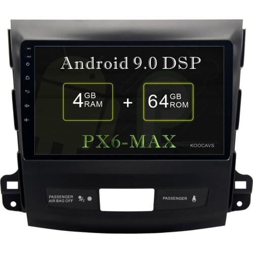 KOOCAVS 9 " IPS Android 9.0 Car GPS Radio Player for Mitsubishi Outlander 2007 2008 2009 2010 2011 2012 4GB+64G Multimedia