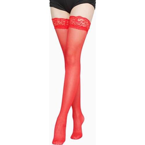 Hot Sexy Fishnet Lady Lace Mesh High Thigh Stockings Tights Pantyhose Long Over Knee Lace Fish Net Non-slip Transparent