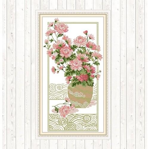 Chrysanthemum Wall Home Decor Embroidery Handmade Needlework Package Cross Stitch Kits DMC Floss Kit 11CT 14CT Cross Stitch Set