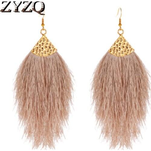ZYZQ Personality Bohemia Tassel Earrings For Women Several Color Available Ethnic Women Accessories Fashion Gift Earrings Hot