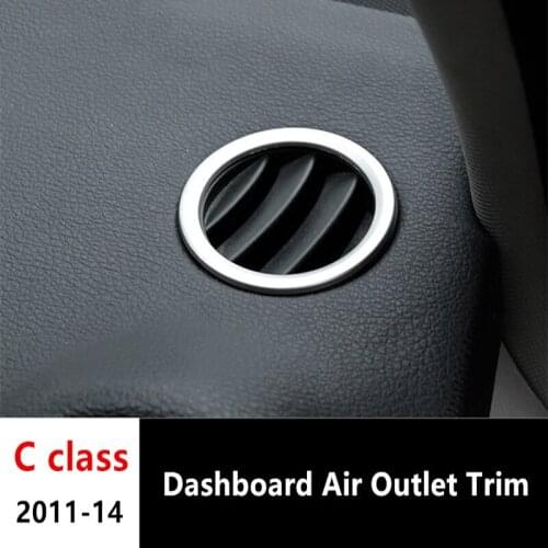 Dashboard Air Conditioning Outlet Ring Decoration Cover Trim For Mercedes Benz C Class W204 2011-2014 Stainless Steel