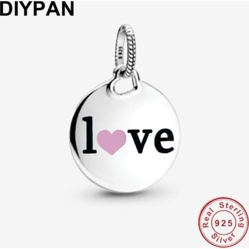 Mama Love Pendant Charm Fit Original Pandora Bracelet Charms 925 Sterling Silver Charm DIY Jewelry Making Berloque
