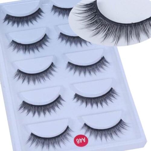 NEW 5 pairs real mink eyelashes natural false eyelashes 3D mink lashes makeup soft fake eyelash extension hand made eye ashes