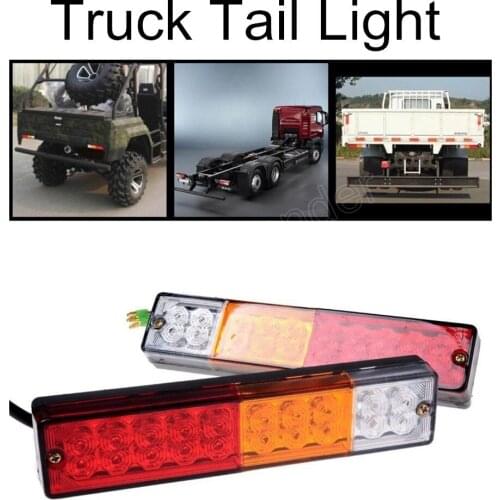 One pair 12V 24V 20 LED tail light boat trailer truck ute cavaran rear combination lamp white red amber color hot sale