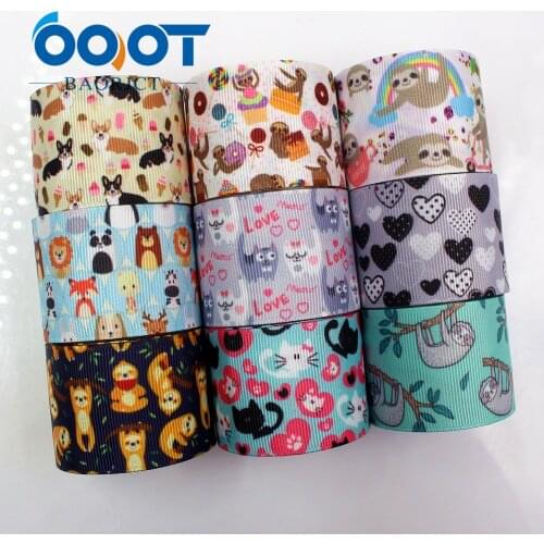 OOOT BAORJCT G-181029-1485,38mm 10yards Small animals Ribbons Thermal transfer Printed grosgrain,Gift wrapping DIY Handmade