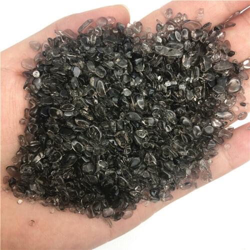 Wholesale 50g 2-5mm Natural Ice Black Obsidian Crystal Gravel Stones Reiki Healing Decor Natural Quartz Crystals