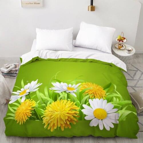 3D Duvet cover Quilt/Blanket/Comfortable Case Luxury Bedding 135 140x200 150x200 220x240 200x220 for Home Sun Flower green