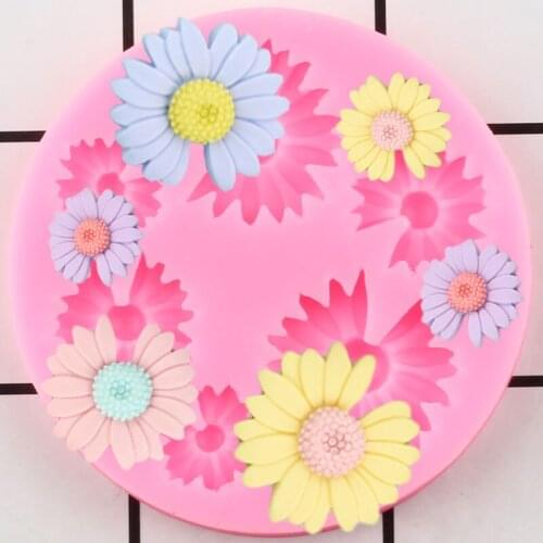 Daisy Flower Silicone Mold Cupcake Topper Fondant Molds Wedding Cake Decorating Tools Candy Resin Molds Chocolate Gumpaste Mould