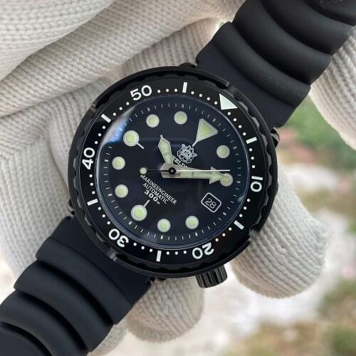 Steeldive SD1975X New Arrival 2020 PVD Black Stainless Steel Case NH35 Automatic Dive Watch Mens Diving Wristwatch
