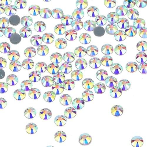 SS20 AB Flat Back HotFix Rhinestones Glass Hot Fix Crystals AB Rhinestones For Clothing Bags Shoes Nail Art