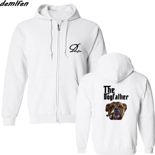 Spring Autumn Cool Hoodie British Bulldog Godfather Mafia Sweatshirt Fashion Men Fleece Cool Jacket Coat Harajuku Streetwear