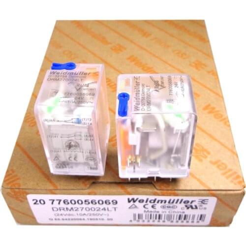 Weidmuller Relay 10PCS DRM270024LT DRM270730LT DRM570024LT DRM570730LT 24VDC 230VAC 10A Brand new and original Schneider relay