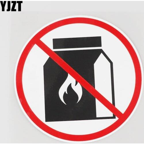 YJZT 11.9CMX11.9CM Prohibition Sign PVC Decal Circular Outline Car Sticker Graphical 11B-0241