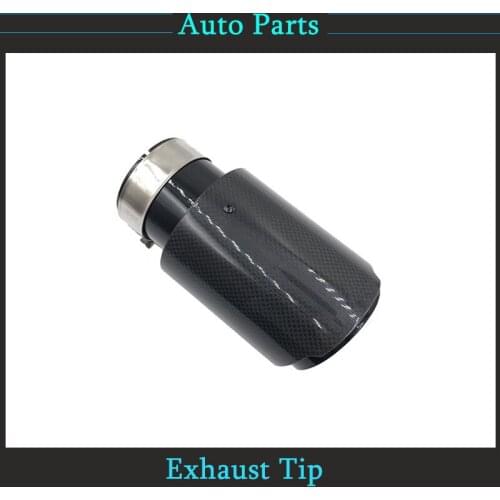 1Piece Car Glossy Carbon Fibre Exhaust System Muffler Pipe Tip Straight Universal Black Stainless Mufflers Decorations