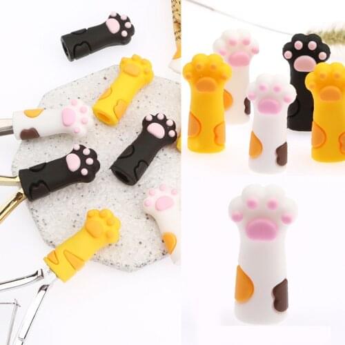 1 Pc Nail Art Cat Claw Silicone Protective Sleeve Cover for Cuticle Nipper Dead Skin Scissors 3.5*2.6cm Manicure Pedicure Tools