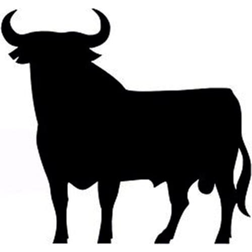 14cm*13cm Cow Silhouette Cartoon Car Stickers Vinyl Decals Art Decor Black/Silver S6-3440