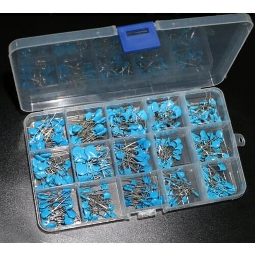15Values*20Pcs Capacitor Set High Voltage Ceramic Capacitors Assortment Assorted Kit Box 1nF 2.2nF 10nF 22nF 0.47nF 0.56nF-10nF
