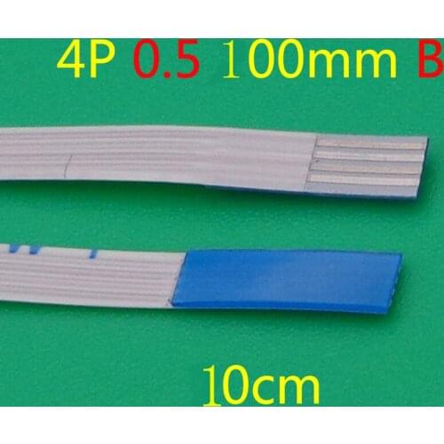 2pcs FFC FPC flat line flexible cable 0.5mm pitch 4 pin B Reverse Length 100mm 10cm Ribbon Flex Cable AWM 20624 80C 60V VW-1