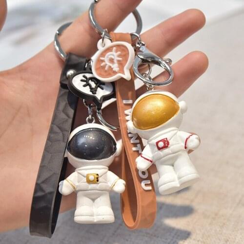 2/Pcs Creative Resin Astronaut Astronaut Keychain Pendant Model Schoolbag Car Key Ring DIY Ornaments Gift Dropshipping