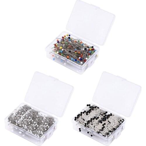 250PCS Stainless Steel Dressmaker Pins Colorful Ball Heads Needles Easy Jewelry Making Tools Beading Pins For Jewelry Making DIY