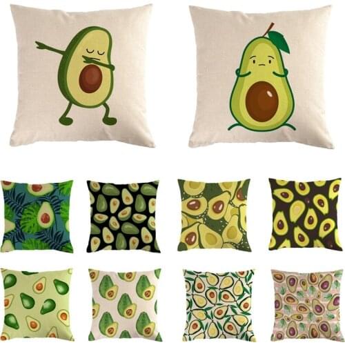 45cm*45cm Cartoon Avocado Cushion Cover and Sofa Pillow Case Home Decorative Pillow Cover