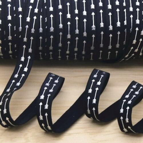 5/8'' Free shipping arrows silver foil printed Fold Elastic FOE headband headwear hairband diy decoration wholesale OEM P5847