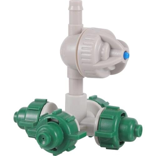 5 Sets 4mm Barb Cross Misting Sprinkler with Anti-drip Hanging Atomized Nozzle Greenhouse Humidifying sprayer