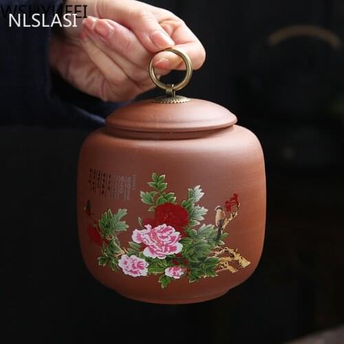 Purple Clay tea jar Tieguanyin containers travel tea bag storage box Portable Sealed Tea caddy coffee canister spice organizer