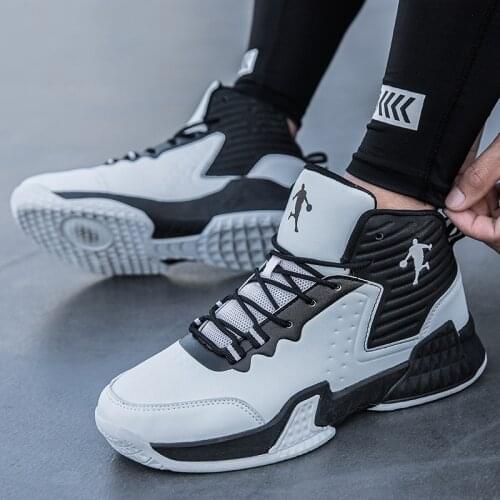 Basketball Shoes Mens Shoes Mesh Surface 2021 Summer New Breathable Student Sports Shoes High-top Shock Absorption Sneakers