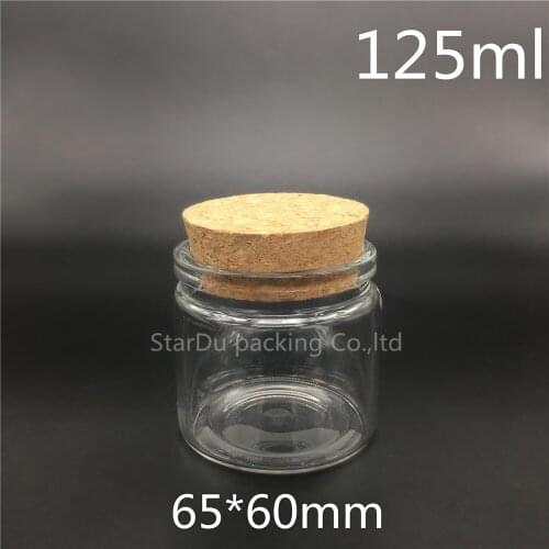 Free shipping 10pcs/lot 65*60mm 100ml Wishing Glass Bottle with Cork ,100cc Glass Vials Display Bottle Wholesale