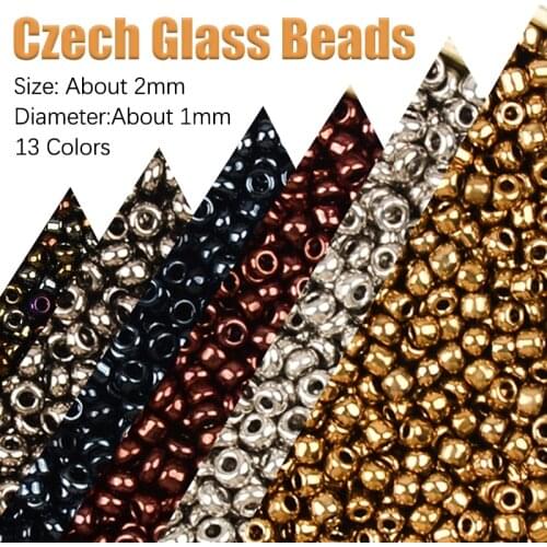 Approx.1000 2MM Metallized Charms Czech Glass Beads for Jewelry Making SeedBeads Kralen DIY Abalorios Accessories bijoux