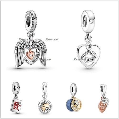 Authentic 925 Sterling Silver Spinning World Dangle Charm Beads Fit Women Pandora Bracelet & Necklace Jewelry