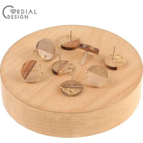 Cordial Design 100Pcs 15*15MM DIY Accessories/Natural Wood/Round Shape/Earrings Stud/Jewelry Findings & Components/Hand Made