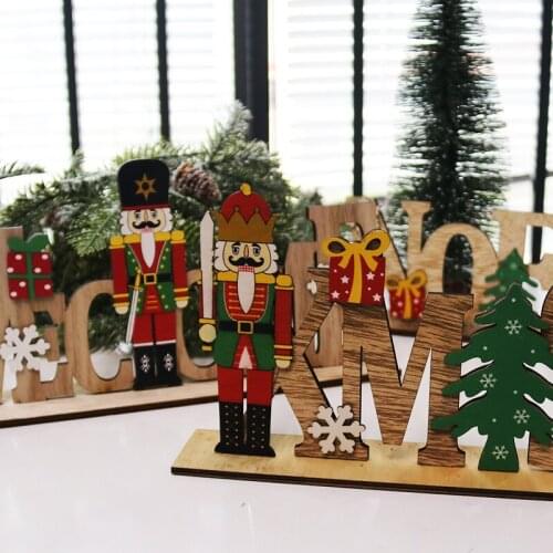 1pcs Merry Christmas Wooden Nutcracker Soldier Desktop Decor Xmas Gifts New Year 2021 Decoration Home Bedroom Pendants Ornaments