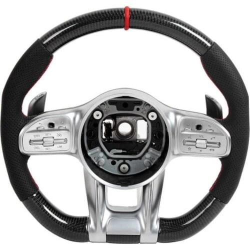 For AMG Performance Carbon Fiber Steering Wheel Fit for Mercedes-Benz A/B/C/E/S/G/GLC/GLE Class C63 E63 S63 2010 Car style