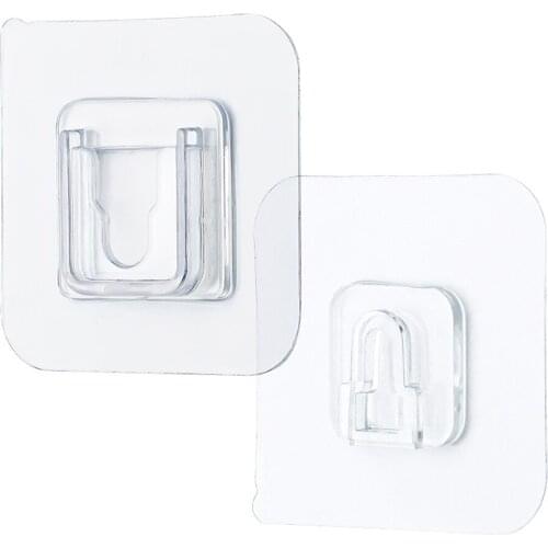 Double-Sided Adhesive Wall Hooks Hanger Strong Transparent Suction Cup Sucker Wall Storage Holder Hook For Kitchen Bathroom Door
