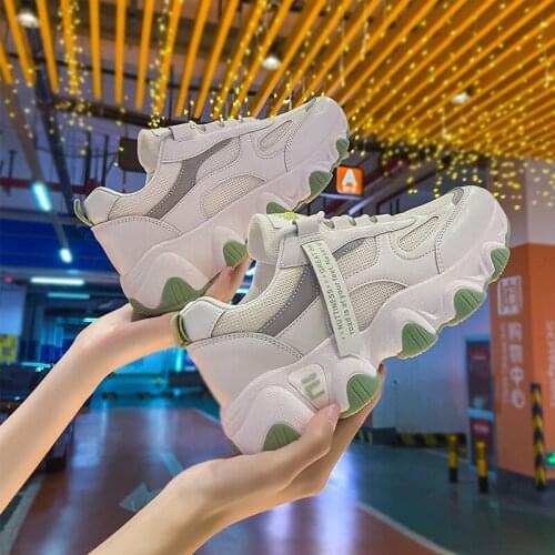 Summer new style mesh breathable non-slip sports shoes casual heightening running shoes zapatillas mujer chunky sneakers