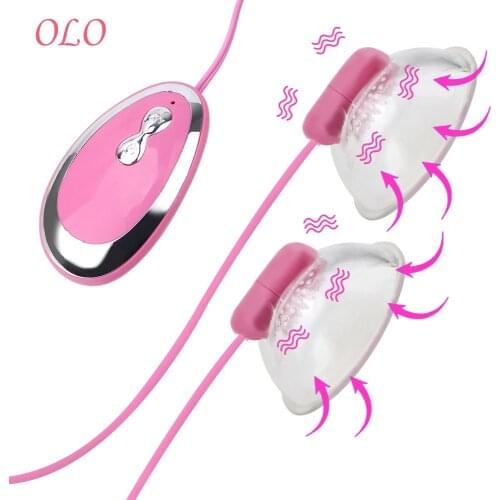 OLO Tongue Lick Nipple Sucker Vibrator Nipple Suction Cup Vibrator Electric Breast Pump Sex Toy for Woman Breast Enlarge Massage