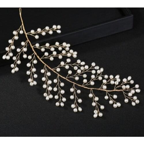 Styles Gold Color Crystal Simulated Pearl Hair Comb For Wedding Hair Accessories Handmade Bride Hair Jewelry Headpiece Tiara