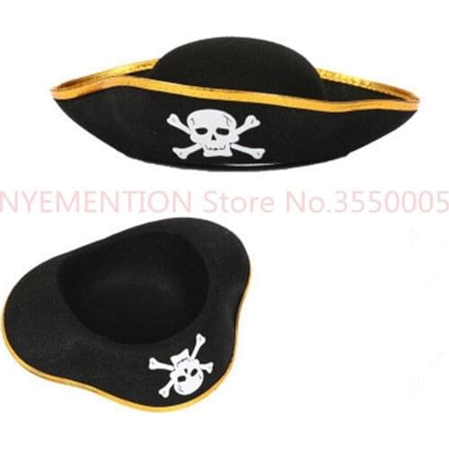 Unisex Dressing Up White Skull Pattern Pirate Bucket Hat Cap 200pcs