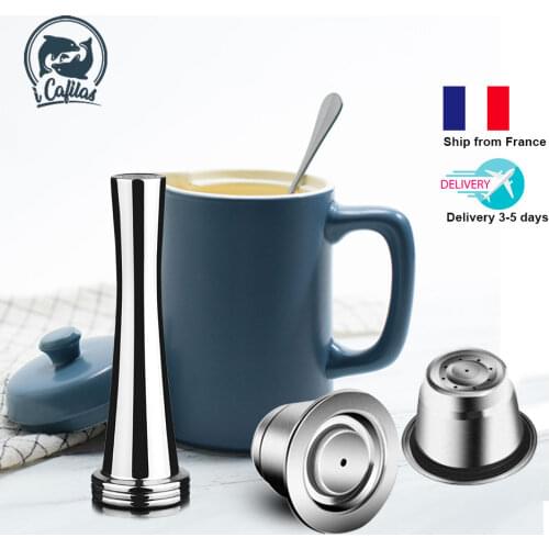 ICafilasReusable Coffee Capsule For Nespresso Machine Refilable Maker Filter For Cafeteira Nespresso inissia Stainless Steel