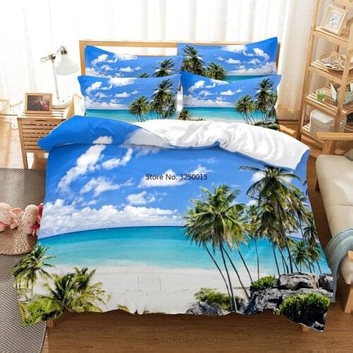 The Sea and The Coconut Tree Fashion Design Bedding Set Duvet Cover Set 3d Bedding Digital Printing Bed Linen Queen Size Bedding