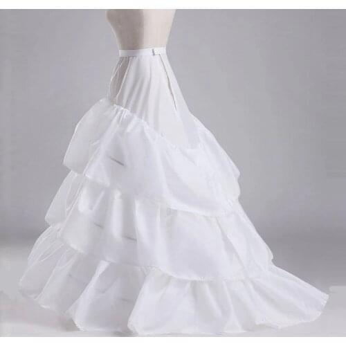 Wonderful White Wedding Petticoats 3 Layers Cheap Women Underskirt Jupon Crinoline Vestido Longo Sottogonna