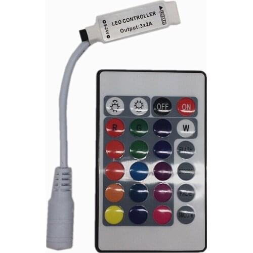 1PCS Mini 24 keys RGB IR Remote Controller for 3528 or 5050 RGB LED strips Small RGB Controller