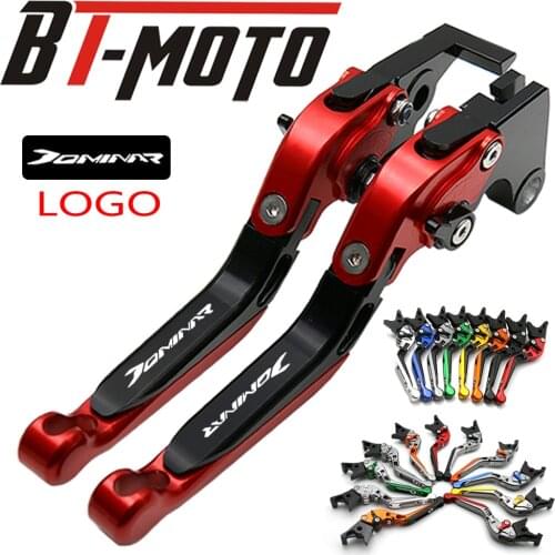 Motorcycle CNC Aluminum Folding Extendable Brake Clutch Lever For Bajaj Dominar 400 2017-2018 With Logo