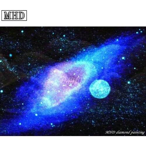 Rhinestone full square diy diamond painting space view 3D diamond cross stitch home decoration kit SC66