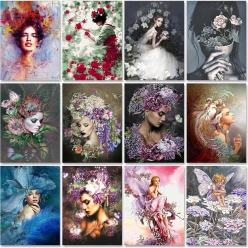 SDOYUNO Paint By Numbers Kits On Canvas Women DIY Frame 60x75cm Oil Painting By Numbers Figure Home Decor Wall Art