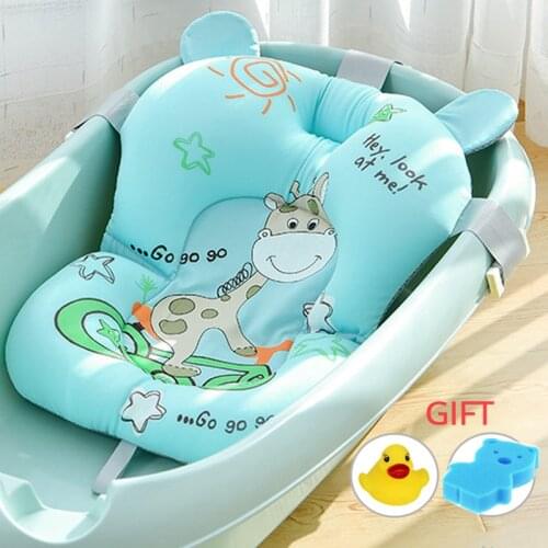 Baby Bath Support Pad Newborn Shower Portable Air Cushion Bed Infant Non-Slip Bathtub Mat Safety Security Bath Seat Soft Pillow