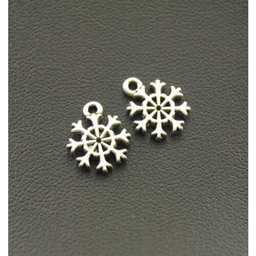 15 Pcs Silver Color Snowflake Charms Alloy Charms Pendants For Jewelry Making DIY Handmade Craft A797