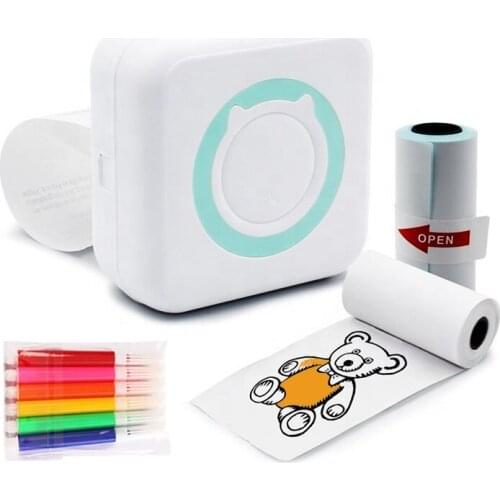 Portable Thermal Printer Cat Print MINI Printing Machine Pocket Photo Paper 57mm Wireless Bluetooth Android IOS